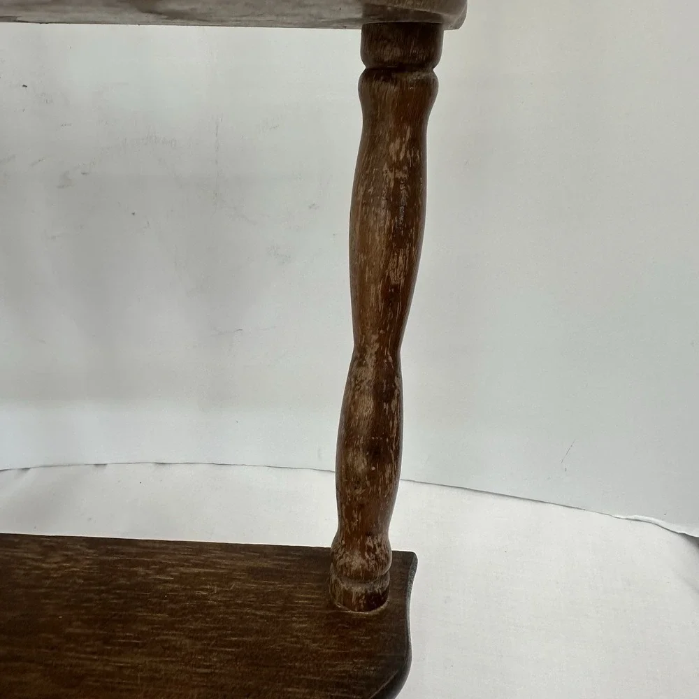 Vintage MCM French Country Spindle Shelf 3 Tier Wall Mount Wood 20